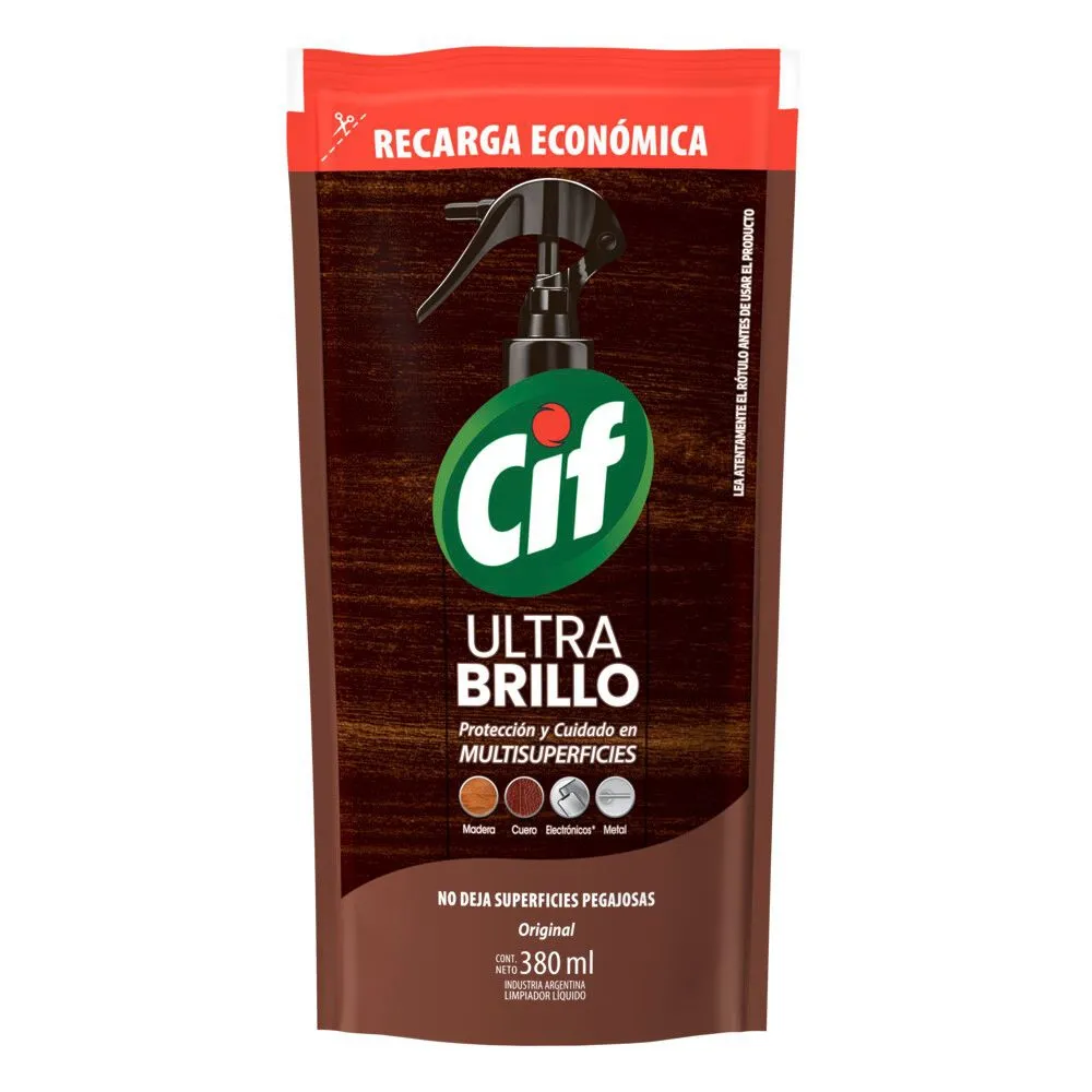 Cif Ultra Brillo Anti Polvo Repuesto Original 380 Ml
