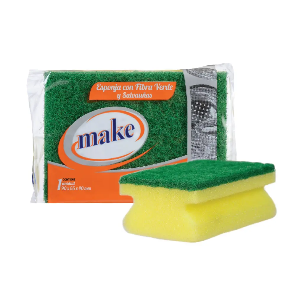 Esponja con Fibra Abrasiva y Salva Uñas - Make