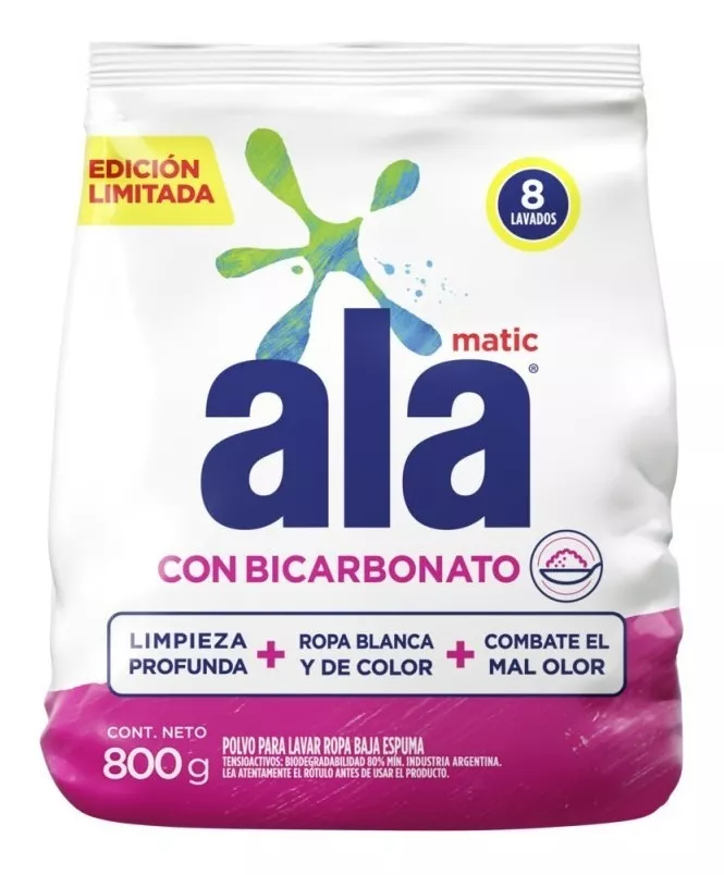 Jabon en Polvo Ala Matic 800 gr c/Biscarbonato