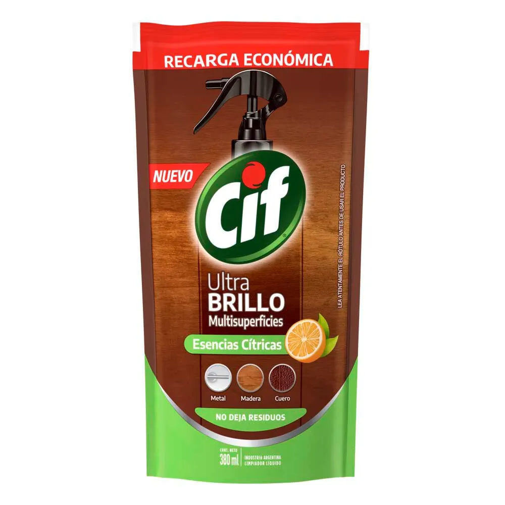 Cif Ultra Brillo Anti Polvo Repuesto Citrico 380ml