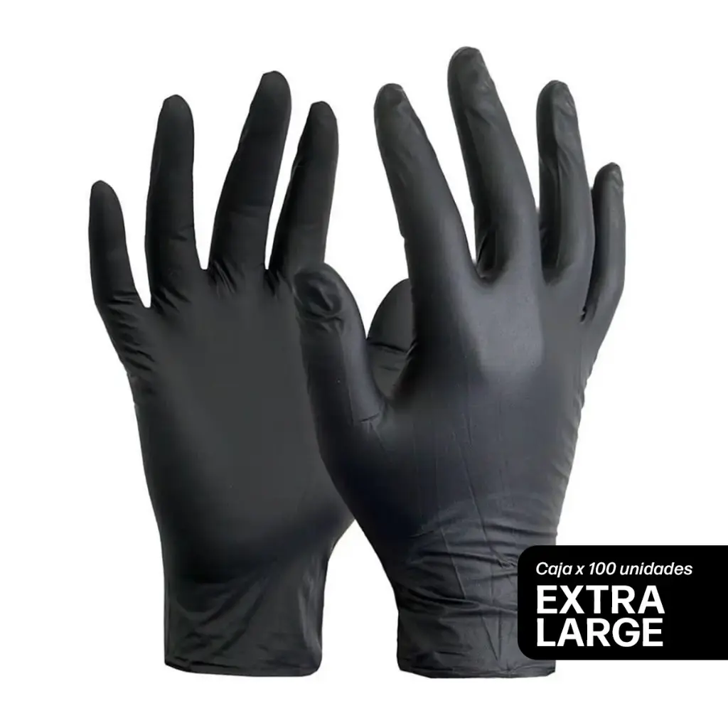 Guantes De Nitrilo XL - Negro - Caja X 100 