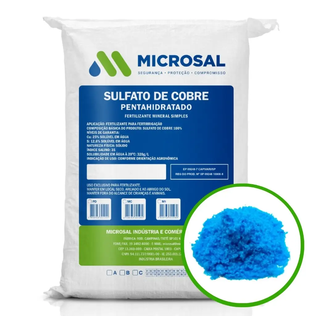 Sulfato De Cobre 25 Kg