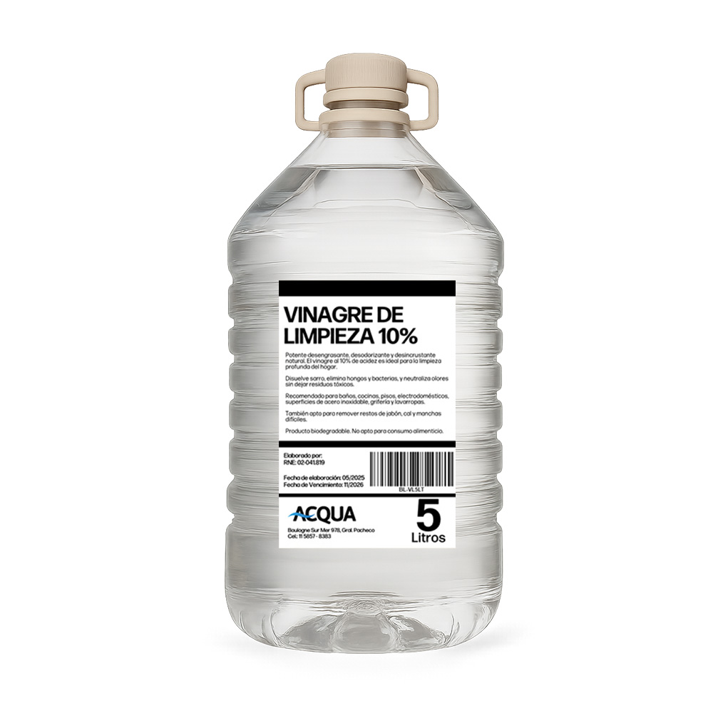 Vinagre Blanco Limpieza 10% Acidez X 5 Lt 