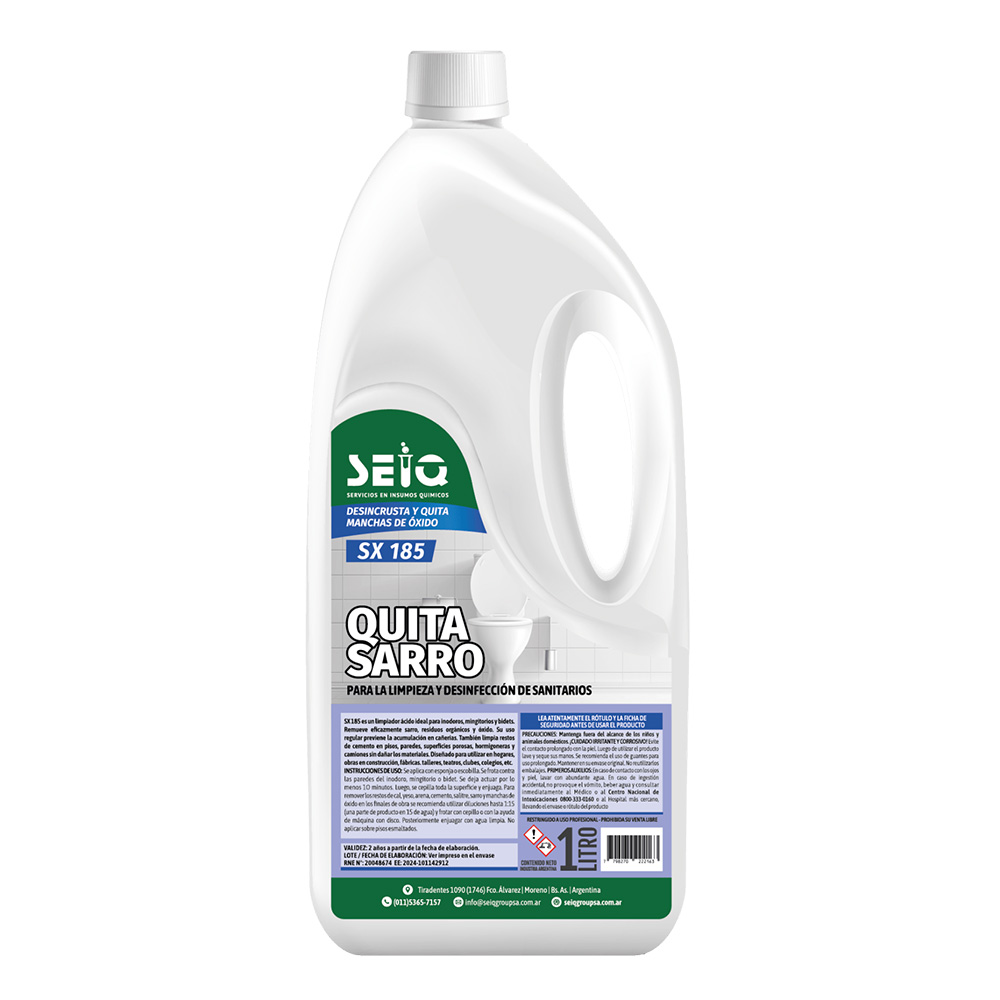 Quita Sarro, Limpieza y Desinfección de Sanitarios - SX 185 - Seiq 