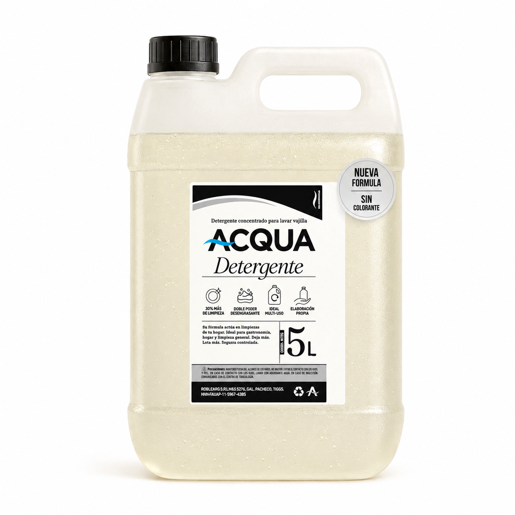 Detergente Limon s/Colorantes X 5 Lts (30%) - Acqua 