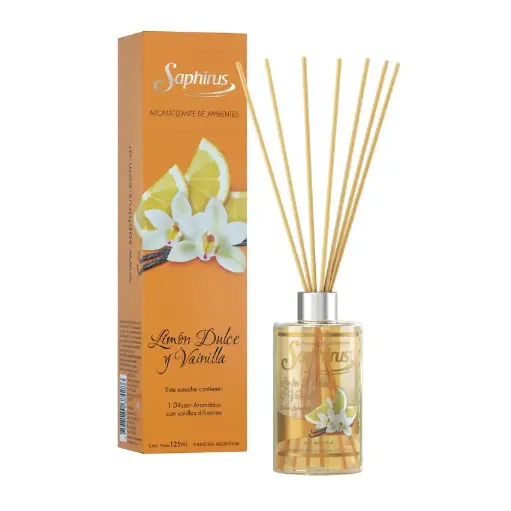 [AM-48] Difusor Varilla 125 ml - Limón Dulce & Vainilla-  Saphirus 