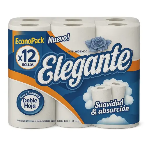 [917] Papel Higienico D. Hoja 12x30 mts - Elegante