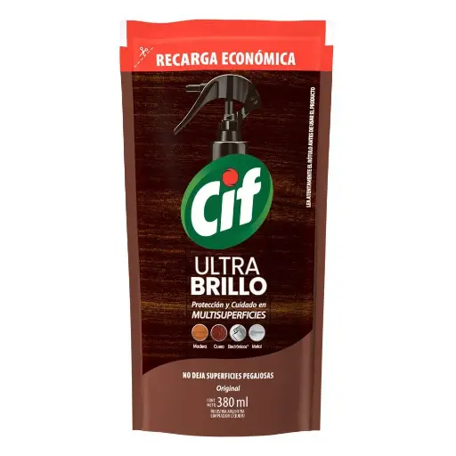 [7791290792777] Cif Ultra Brillo Anti Polvo Repuesto Original 380 Ml