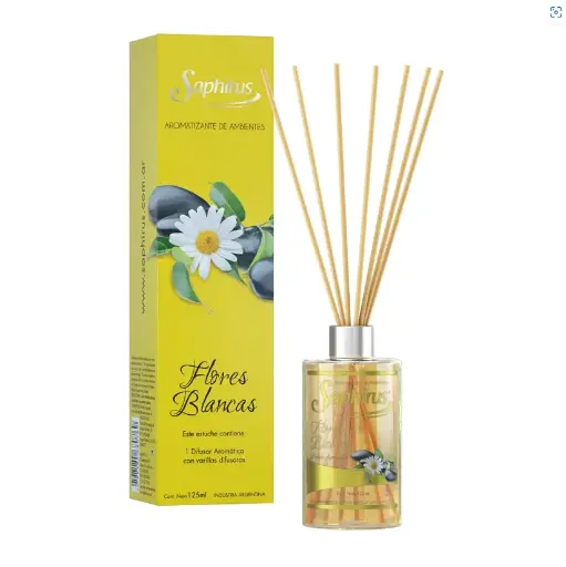 [AM-04] Difusor Varilla 125 ml - Flores Blancas -  Saphirus