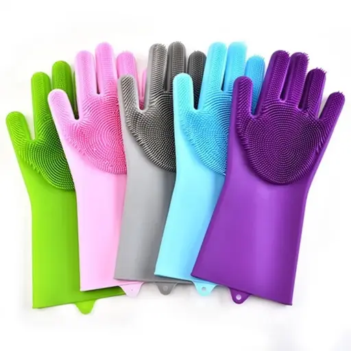 Guantes Silicona Para Lavar Platos/Cocina/Baños/Mascotas - Lics