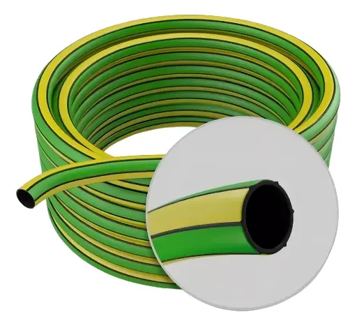 [970] Manguera  Int. Negro Ref. 1/2 X 25 Mts Amar/Verd - PSF